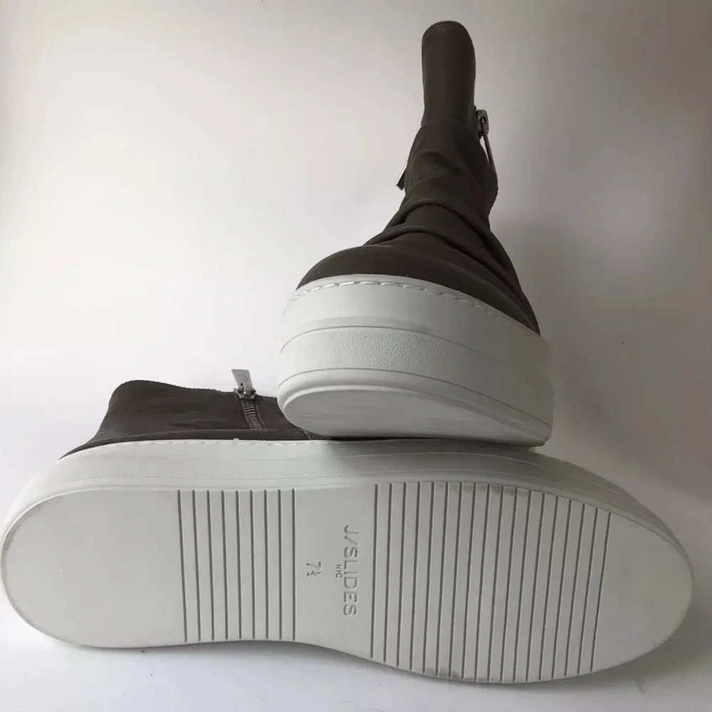 J/SLIDES Tina Platform High Top‎ Sneaker/Boot, Taupe (Size 6.5 M)